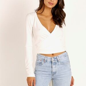 Elegant White Wrap Top